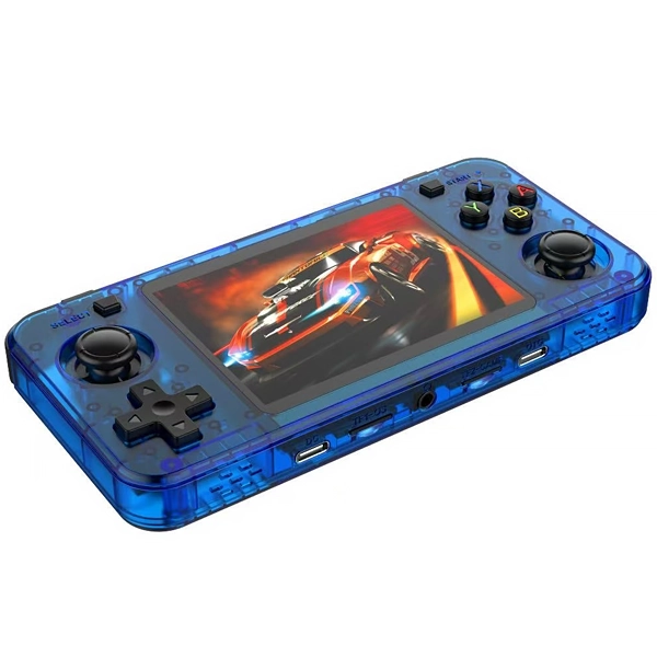 Consola Portátil R36H 128GB de 3.5" con 23.000 Juegos - Azul Transparente