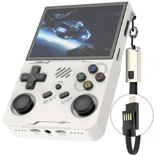 Console Portátil R36XX 128GB de 3.5" com 21.000 Jogos - Branco
