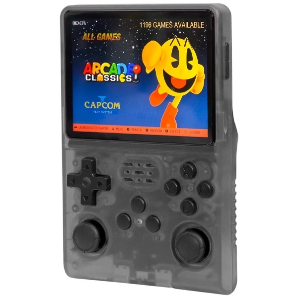 Console Portátil R40S PRO 256GB de 3.5" com 30.000 Jogos - Cinza Transparente