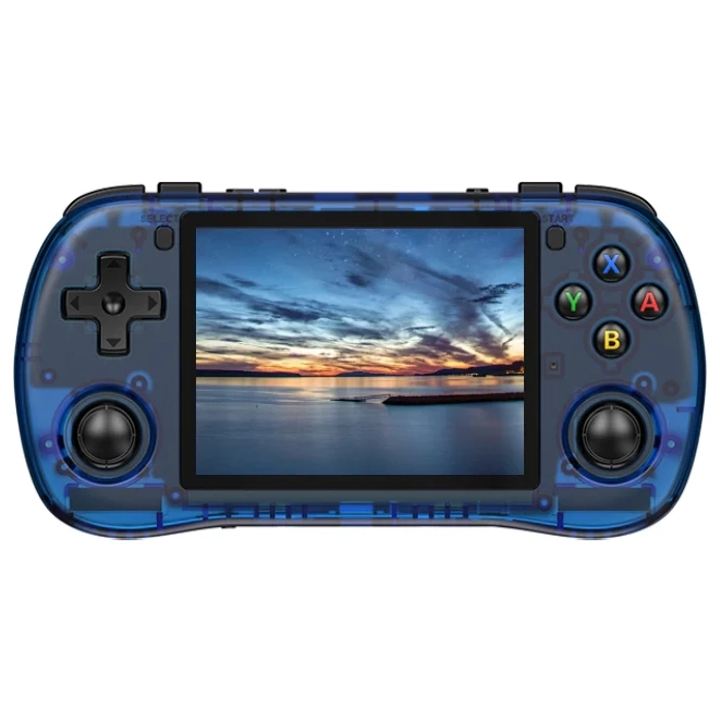 Console Portátil Powkiddy X35H de 3.5" com 10.000 Jogos - Azul Transparente (Inglês/Chinês)