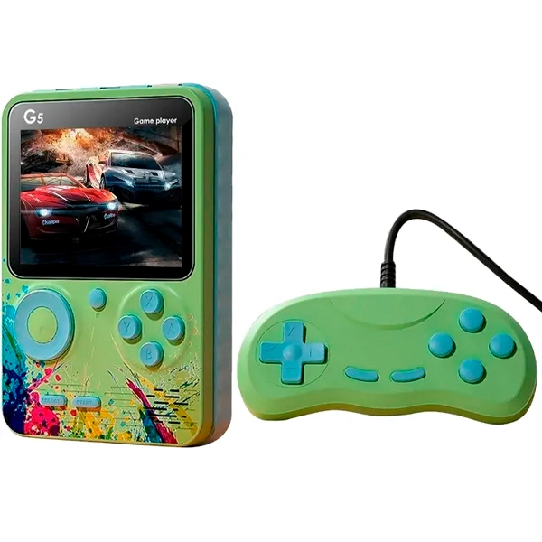 Consola Portátil Game Box G5 de 3" con 500 Juegos - Verde/Azul + Control (Inglés/Chino)