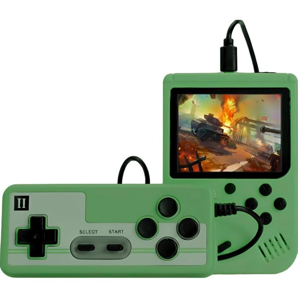 Consola Portátil Game Box Plus de 3" con 500 Juegos - Verde Claro + Control (Inglés Chino)