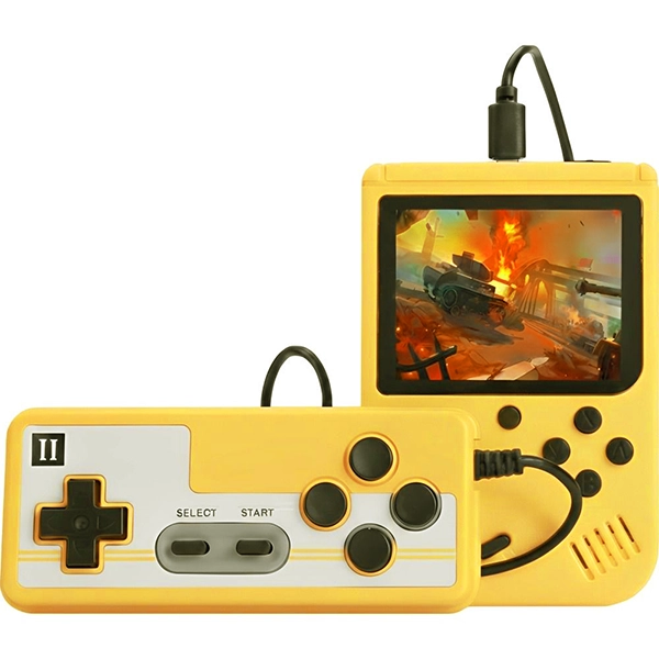 Console Portátil Game Box Plus de 3" com 500 Jogos - Amarelo + Controle (Inglês Chinês)