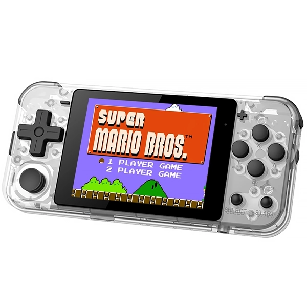 Console Portátil POWKIDDY Q90 64GB de 2.8" com 4.000 Jogos - Transparente/Branca