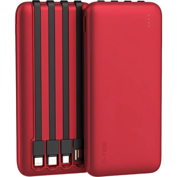 Carregador Portátil G-TiDE P1 10.000 mAh 4 Saídas USB - Vermelho