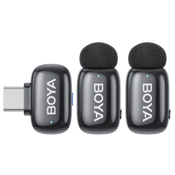 Microfone Sem Fio para Smartphone Boya Mini 2-04 com USB-C - Preto