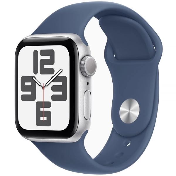 Apple Watch SE 2nd Generation 40 mm/S/M MXEC3LL A2722 GPS - Silver Aluminum/Denim Sport (S/Lacre)