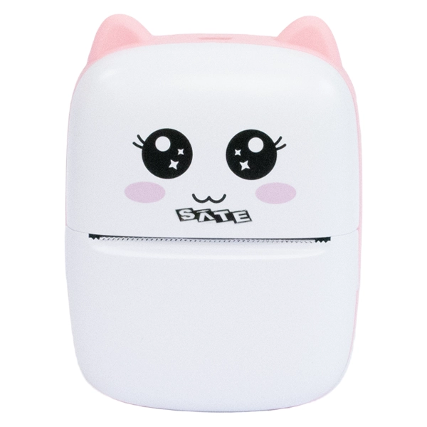 Impresora Térmica Satellite Mini Printer A-DV903 con Bluetooth y Batería Recargable - Blanco/Rosa