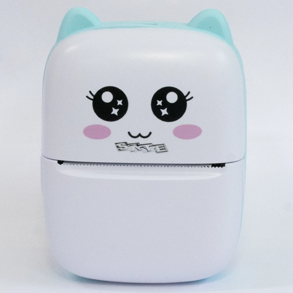 Impresora Térmica Satellite Mini Printer A-DV904 con Bluetooth y Batería Recargable - Blanco/Azul Claro