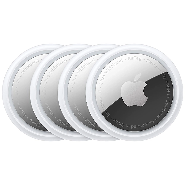 Localizador Apple AirTag A2187 PX542AM com Bluetooth - Prata/Branco (4 UNIDADES) (CX Feia S/Lacre)