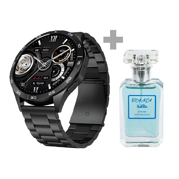 Kit Relógio G-TiDE POWER com Bluetooth - Preto + Perfume Tcakca 30 ml