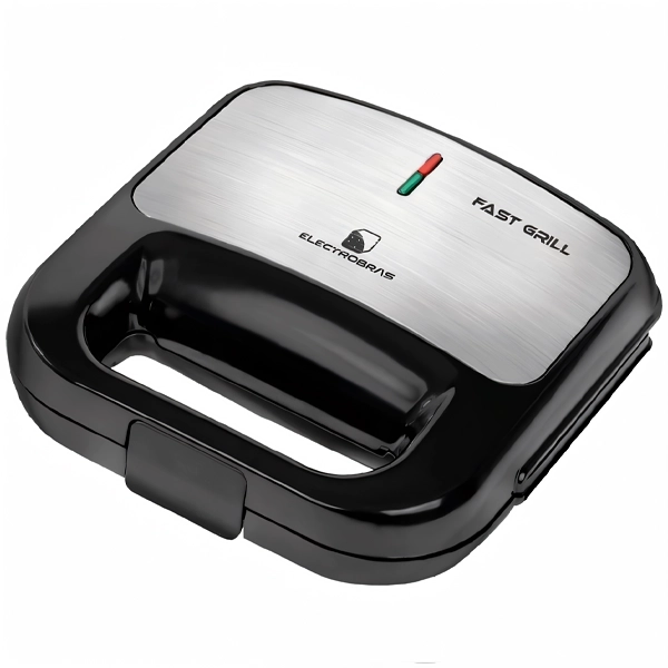 Sanduicheira e Grill Electrobras Fast Grill EBGS-01 750 watts 220 - 240V ~ 50/60 Hz - Preta/Prata