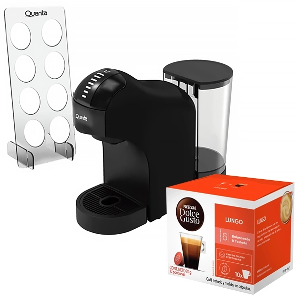 Cafeteira Quanta Pure Flavour 3 em 1 QTCMC50 220 - 240V ~ 50/60 Hz + Suporte + Cápsulas Nescafé