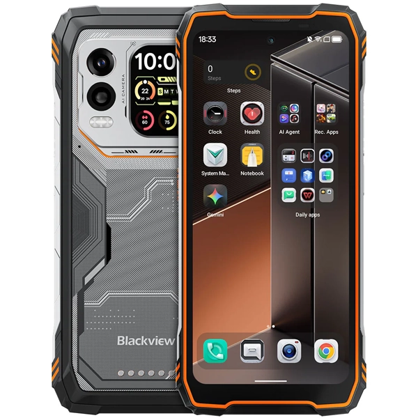 Celular Blackview XPLORE 1 Pro NFC Dual SIM de 256GB/12GB RAM de 6.78" 64MP/50MP - Preto/Laranja