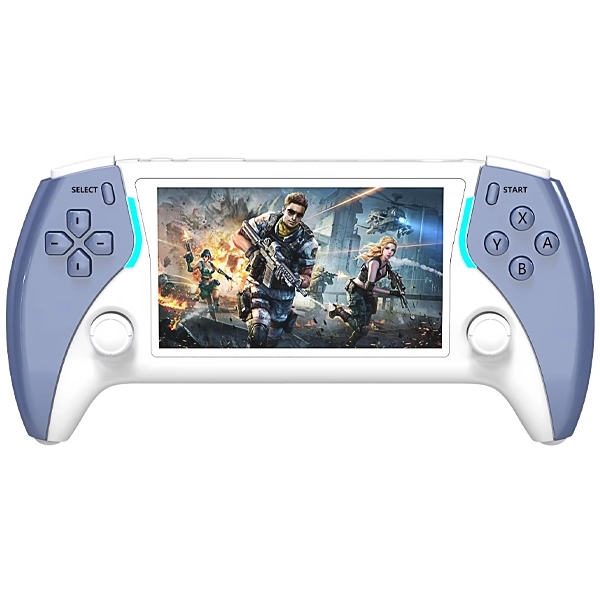 Console Portátil Blulory Project X Pro 64GB de 4.3" com 15.000 Jogos - Branco/Azul