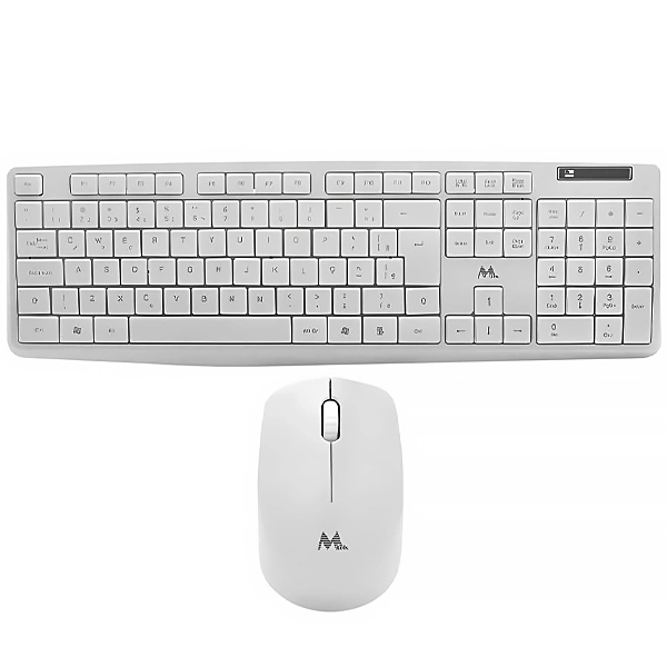 Kit Teclado Sem Fio Mtek KM-5239W-PT Português + Mouse 1.200 DPI - Branco
