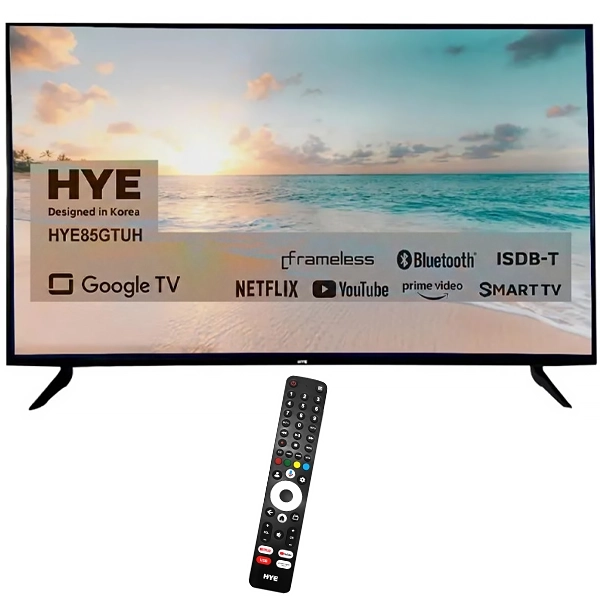 Smart TV LED 85" HYE HYE85GTUH 4K Ultra HD Google TV Wi-Fi/Bluetooth com Conversor Digital