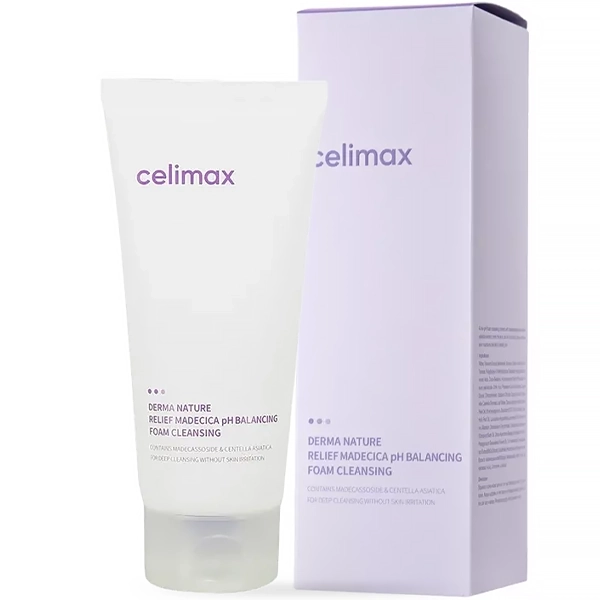 Limpador Facial Celimax Derma Nature Relief Madecica pH Balancing Foam de 150ml