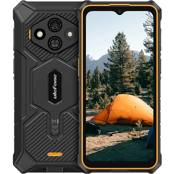 Celular Ulefone Rugking 3 Pro NFC Dual SIM de 128GB/8GB RAM de 6.56" 48+2MP/8MP - Negro/Naranja