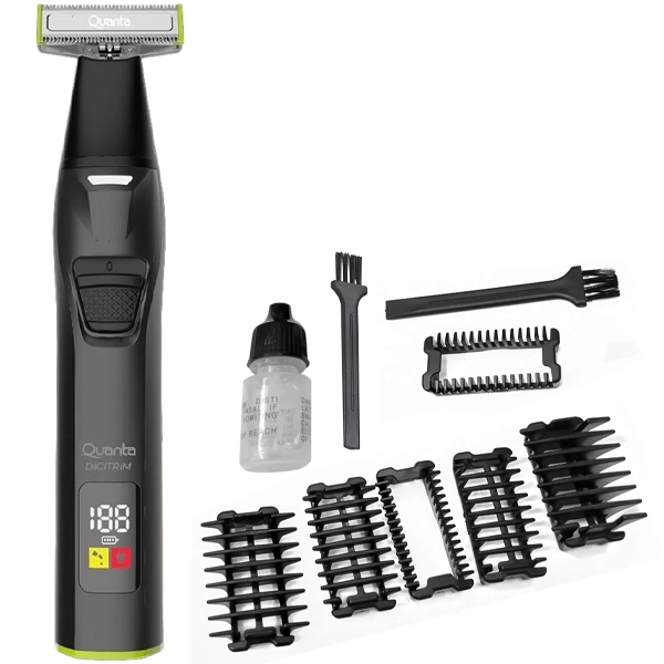 Afeitadora Quanta QTCAT60 5 watts  Recargable - Negro/Verde