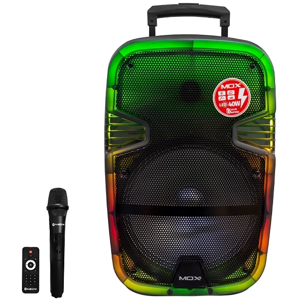 Caja de Sonido MOX MO-T1211 12" 40 watts RMS con Bluetooth/USB/FM - Negra