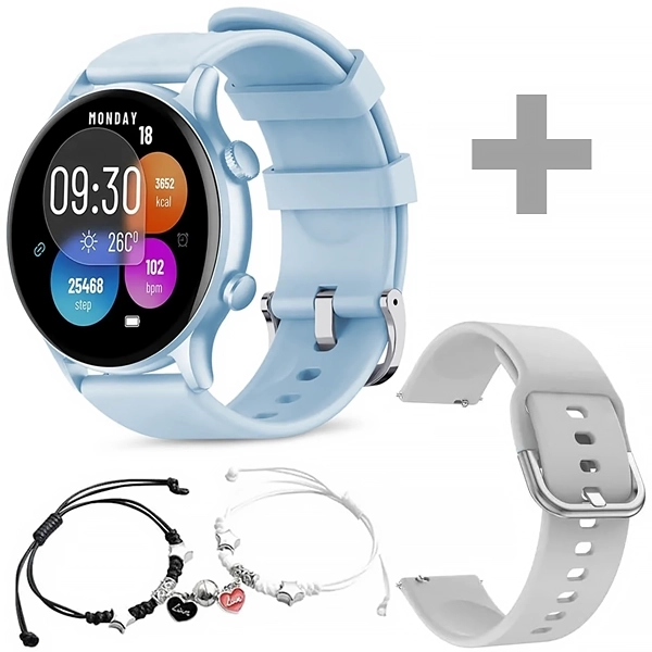 Reloj G-Tide R5 Lite con Bluetooth - Azul Claro + Pulsera