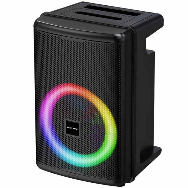 Speaker Megastar SPA061BT 8 watts com Bluetooth/Rádio FM/ /Auxiliar/Micro SD - Preto