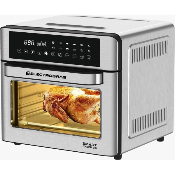 Forno Elétrico + Fritadeira Elétrica Electrobras Smart Cheff 29 EBHAF-29 de 28 Litros com Espeto 220 - 240V ~ 50/60Hz - Prata