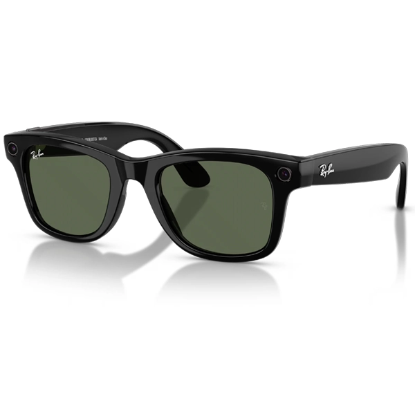 Óculos de Sol Ray Ban Meta Wayfarer Gen 2 RW4012 com Câmera/Wi-Fi - Shiny Black/G15 Green