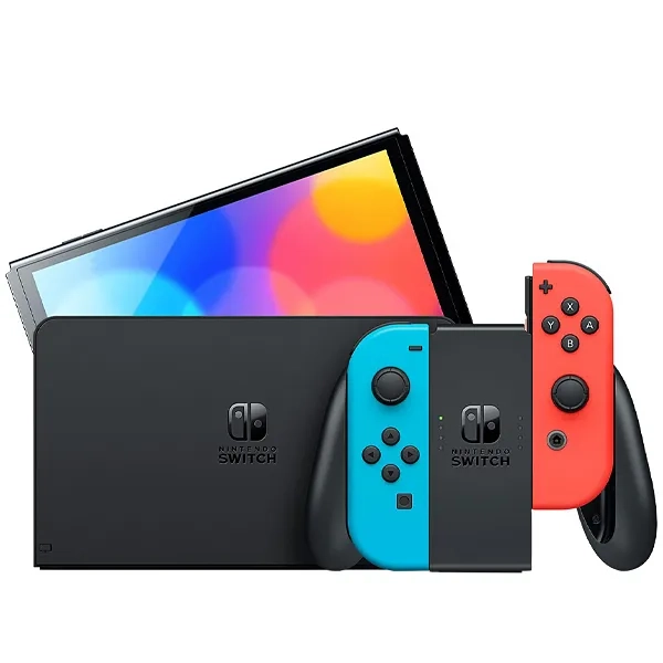 Console Portátil Nintendo Switch OLED HEG-001 (HKG) de 7.0" com 64GB - Vermelho/Preto/Azul