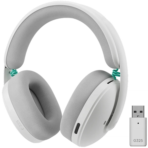 Headset Gaming Sem Fio Logitech G325 com USB para PC/PS5/Nintendo Switch - Branco/Cinza