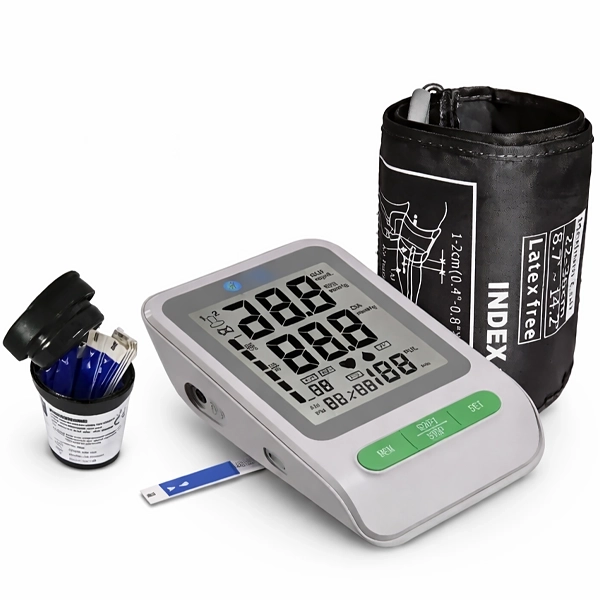 APARELHO DE PRESSAO MORE FITNESS MF-600 BRACO DIGITAL BRANCO/CINZA