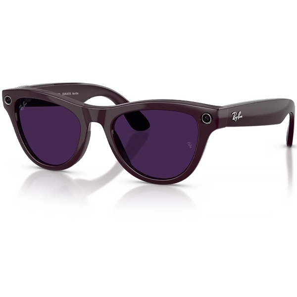 Óculos de Sol Ray Ban Meta Skyler (Gen 2) RW4014 com Câmera/Wi-Fi - Shiny Mystic Violet/Transitions Amethyst