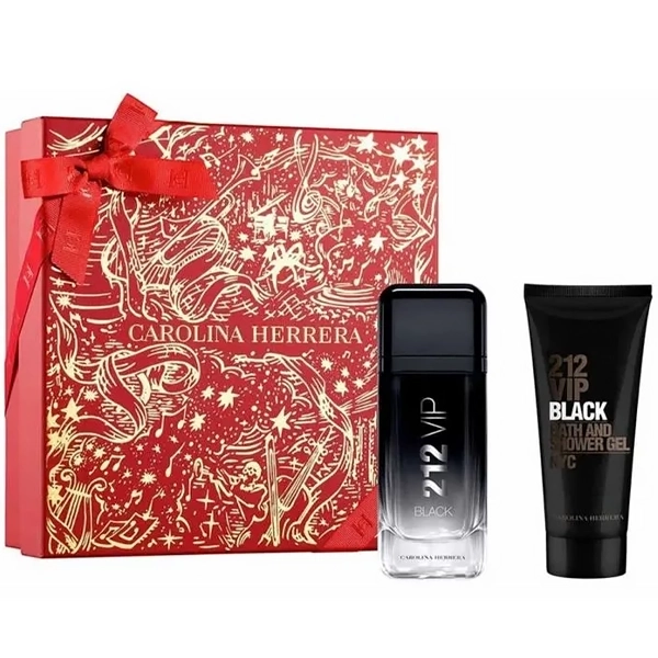 Kit Perfume Masculino Carolina Herrera 212 Vip Black EDP 100 ml + Gel de Ducha 100 ml
