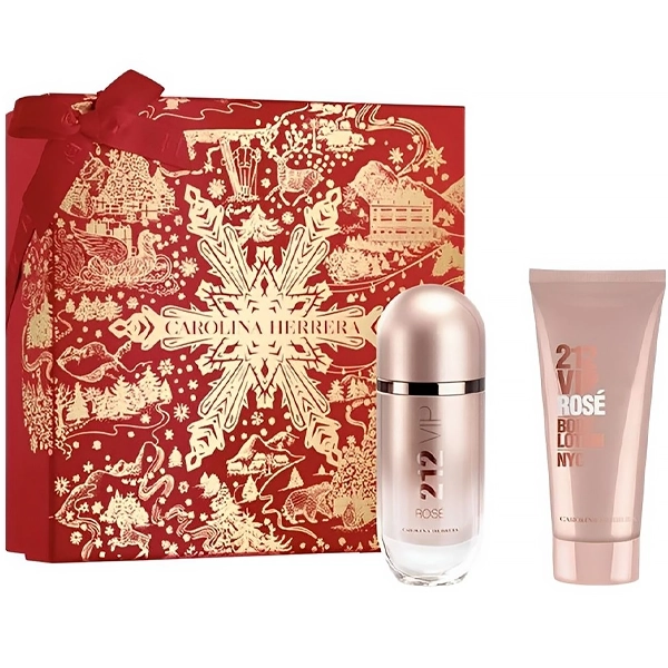 Kit Perfume Feminino Carolina Herrera 212 VIP Rosé EDP 80 ml + Loção Corporal 100 ml