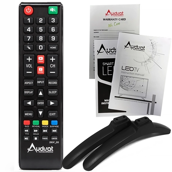 Controle Remoto para TV Audisat de 43" + Suporte Base de TV - Preto