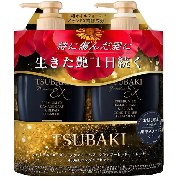 Kit Shampoo Tsubaki Premium EX Damage Care & Repair 400 ml + Acondicionador 400 ml