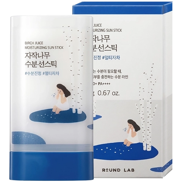 Protector Solar Facial en Barra Round Lab Birch Juice Moisturizing Sun Stick SPF 50+ PA++++ 19 g