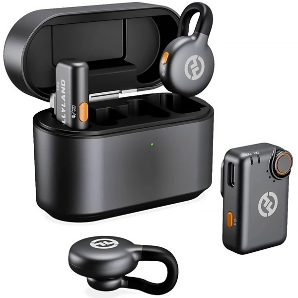 Microfone Sem Fio Hollyland LARK M2S Combo com USB-C/Lightning - Space Gray (Anatel)