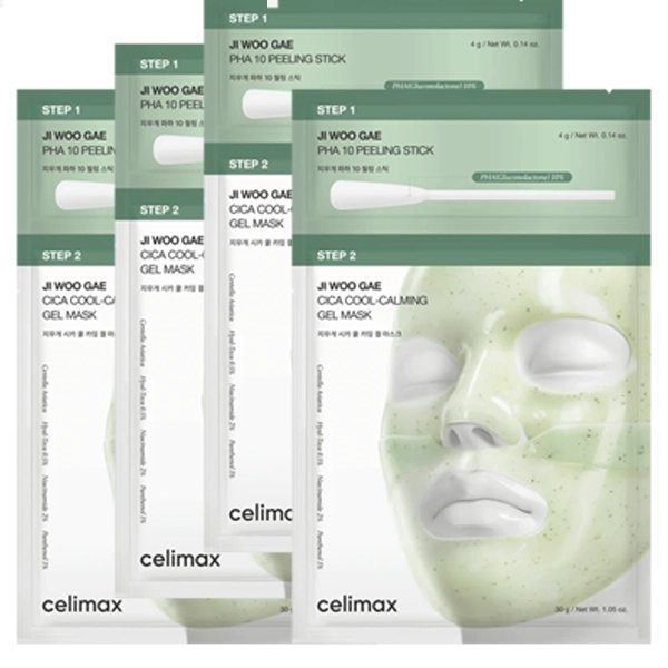 Máscara Facial Celimax JI Woo Gae Cica PHA Peel - 4 Unidades