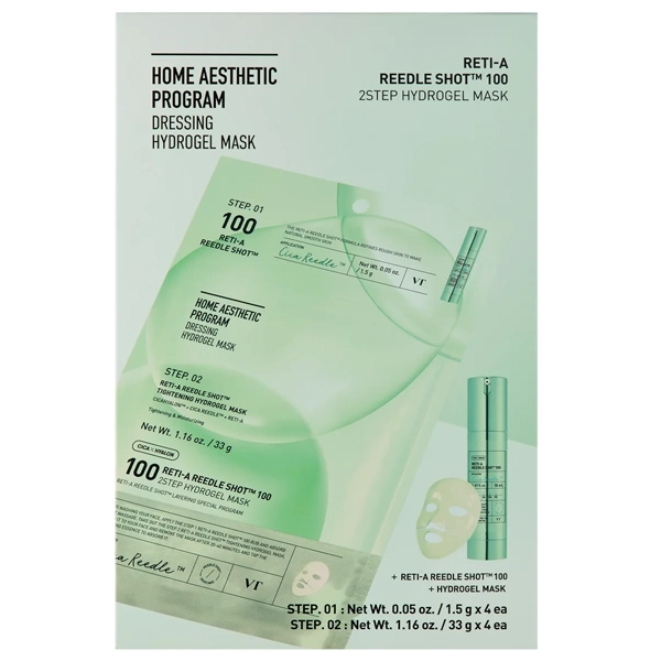 Máscara Facial VT Cosmetics Reti-A Reed Shot 100 2-Step - 4 Unidades