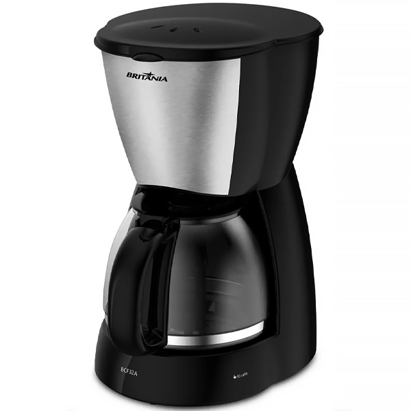 CAFETEIRA BRITANIA BCF32A INOX 800WATTS 220V/50/60HZ PRETO/SILVER