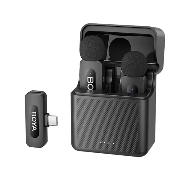 Microfone Sem Fio para Smartphone Boya BY-V30 com USB-C - Preto (Anatel)