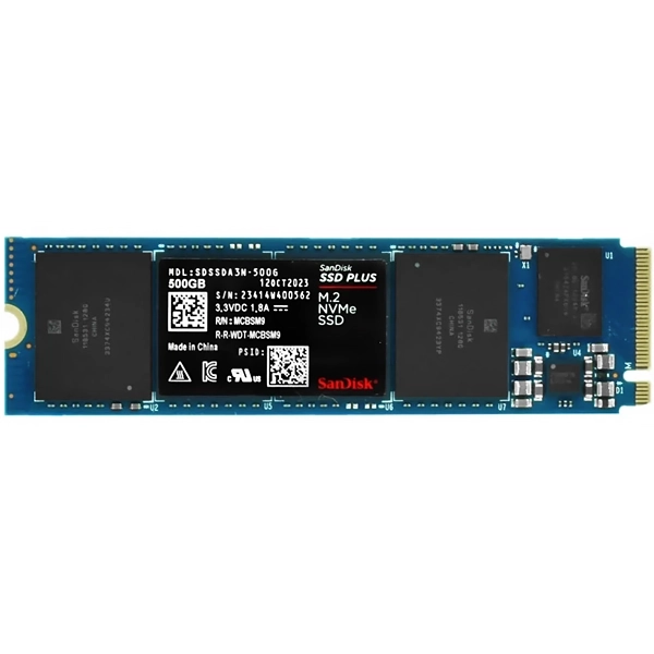 SSD M.2 de 500GB SanDisk SDSSDA3N-250G-G26 2400 MB/s de Leitura - Preto/Azul