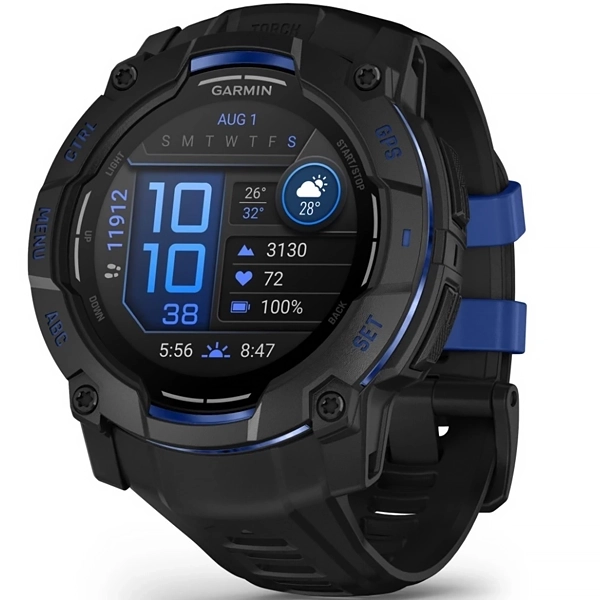 Relógio Garmin Instinct 3 AMOLED 010-03020 50 mm com GPS/Bluetooth - Preto/Azul