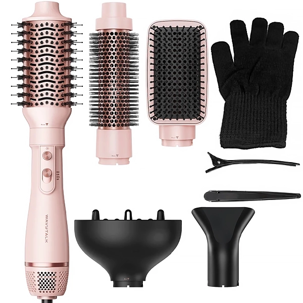 Escova Elétrica Wavytalk 639S Air Sculp 5 en 1 com 900 watts 220 - 240V ~ 50/60 Hz- Rosa