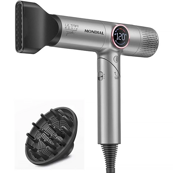 Secador de Cabello Mondial Juliette Ultra Sonic SCP-JU-04-US 1.600 watts 220 V ~ 50/60 Hz - Gris