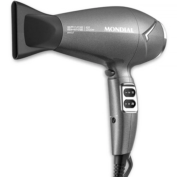 Secador de Cabello Mondial Space Shine SC-20-BI 2.200 watts Bivolt - Plata