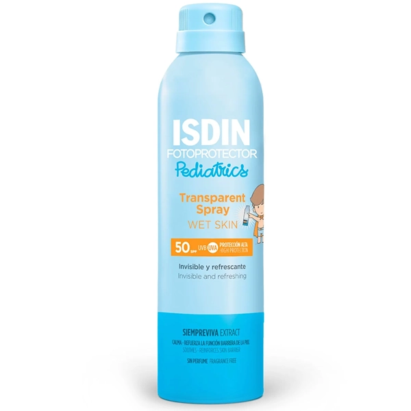 Protetor Solar Isdin Transparent Spray Wet Skin Pediatrics SPF 50 250 ml