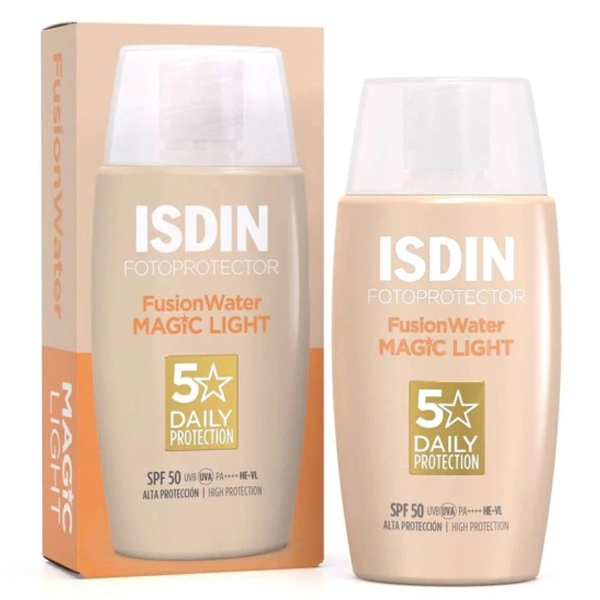 Protetor Solar Facial Isdin Fusionwater Magic Light SPF 50 50 ml